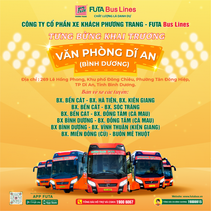 Xe Phương Trang Dĩ An Bình Dương